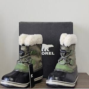 Sorel Children' Yoot Pac Waterproof Boots Nylon Size 12 Green NWT